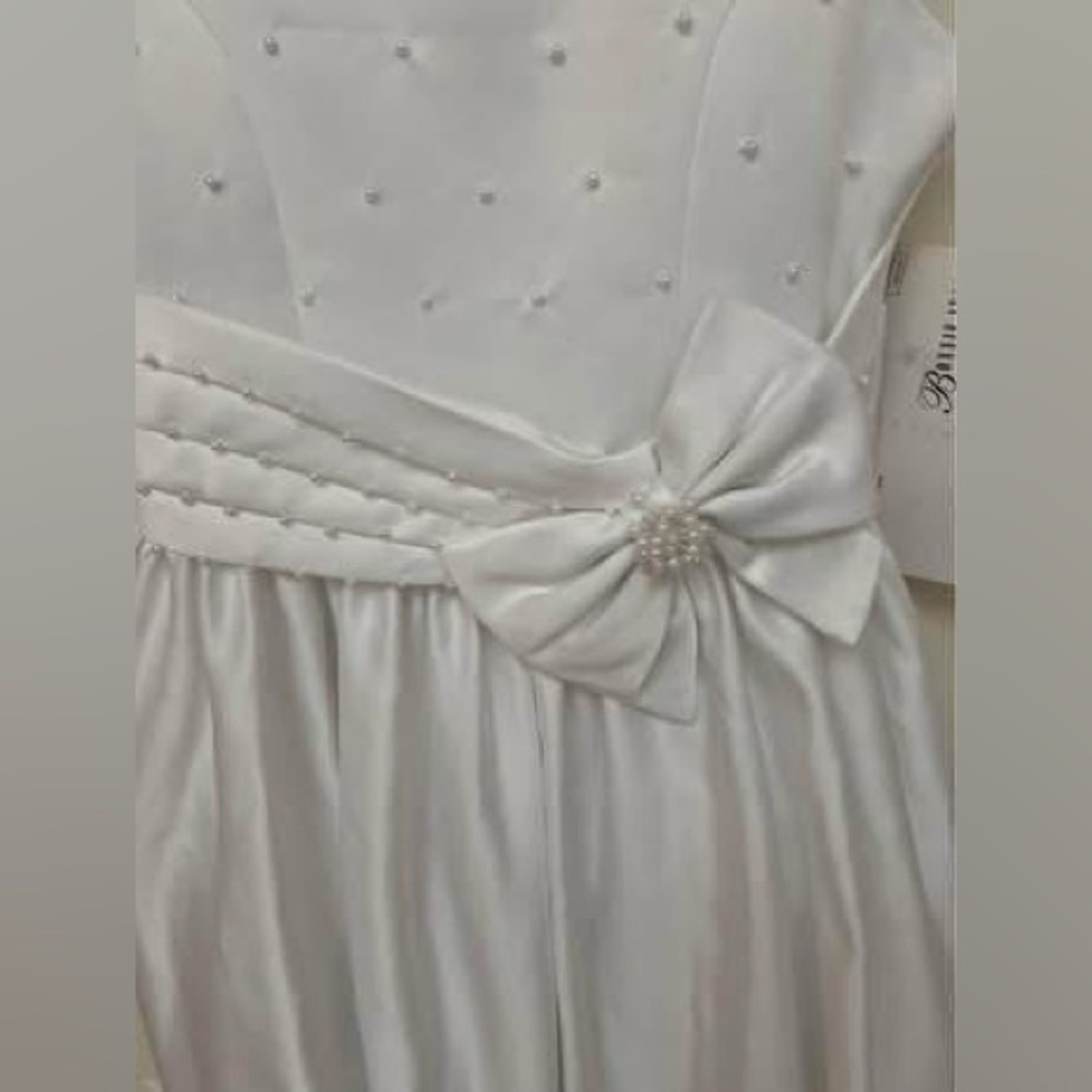 Bonnie Jean White First Communion Dress/ Flower Girl Size 7 NWT - Picture 4 of 9